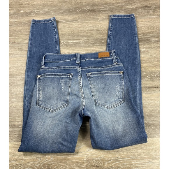 Judy Blue Jeans womens 1/25 Skinny Fit Distressed Blue Stretch ripped - Picture 9 of 11